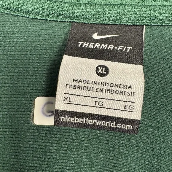 NIKE THERMA-FIT FULL ZIP HOODIE TRACK JACKET POLYESTER GREEN X-LARGE Tennis - Picture 4 of 8